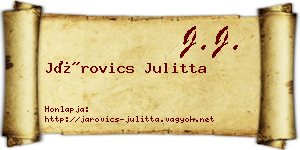 Járovics Julitta névjegykártya